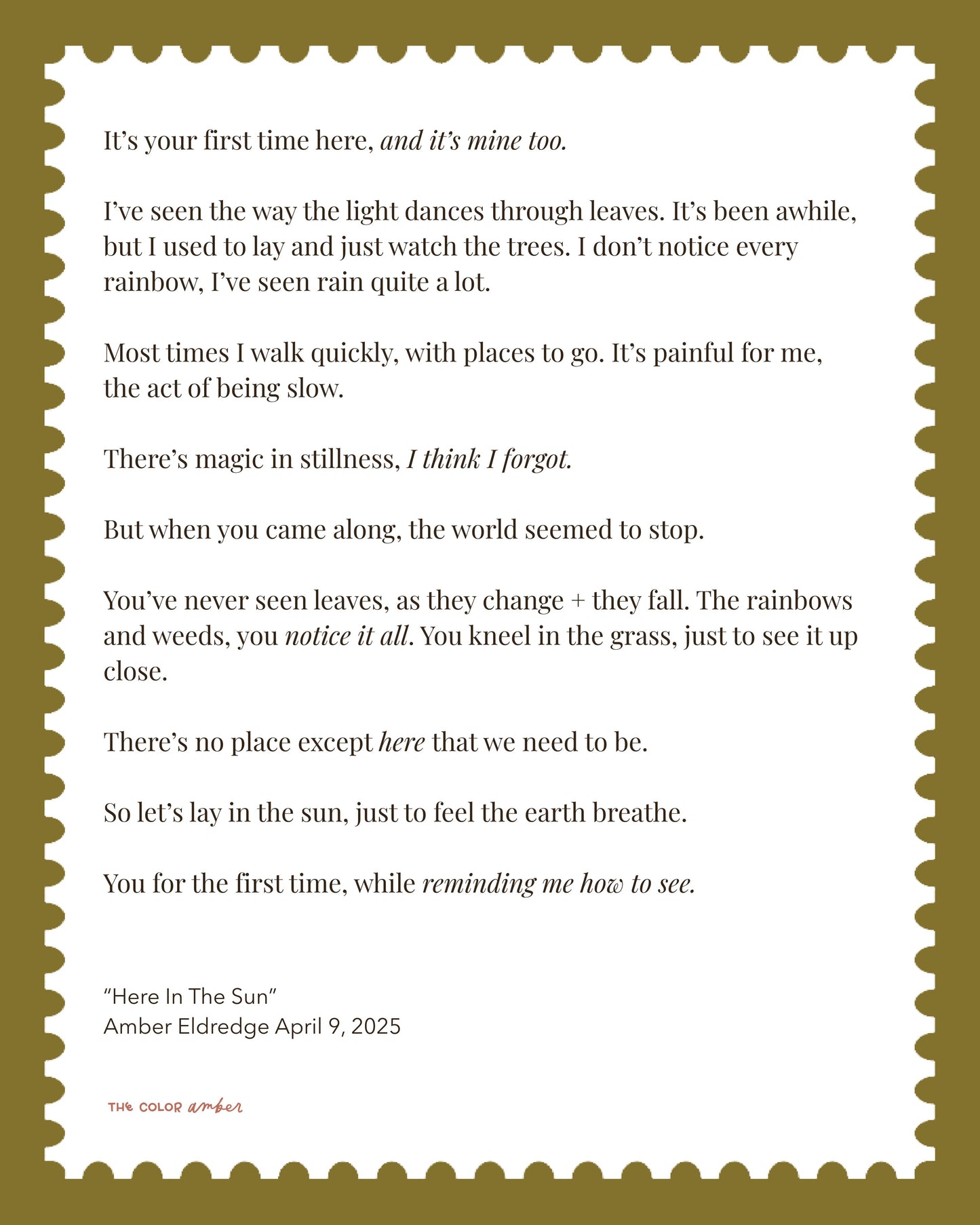 'Here in the Sun'