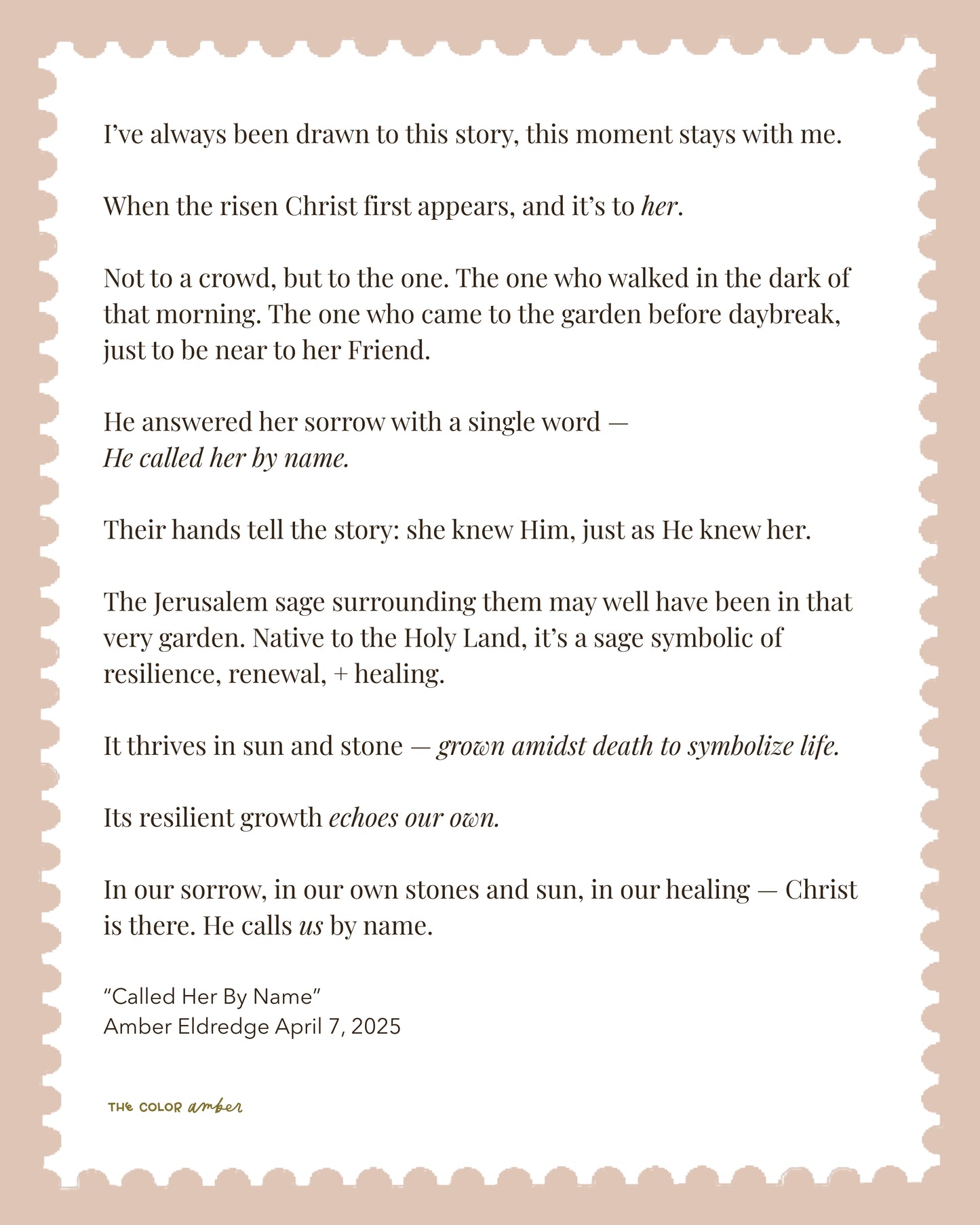 'Called Her By Name'