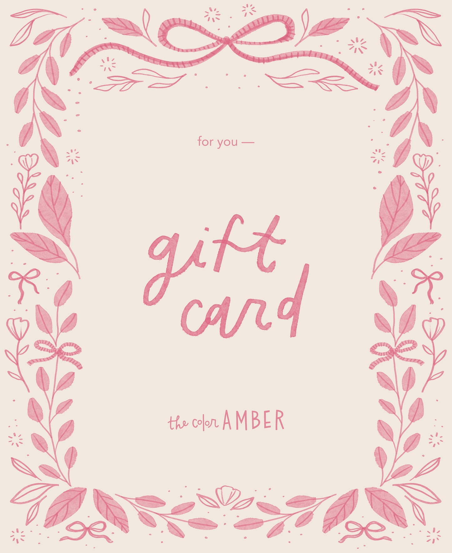 Gift Card ✸ The Color Amber
