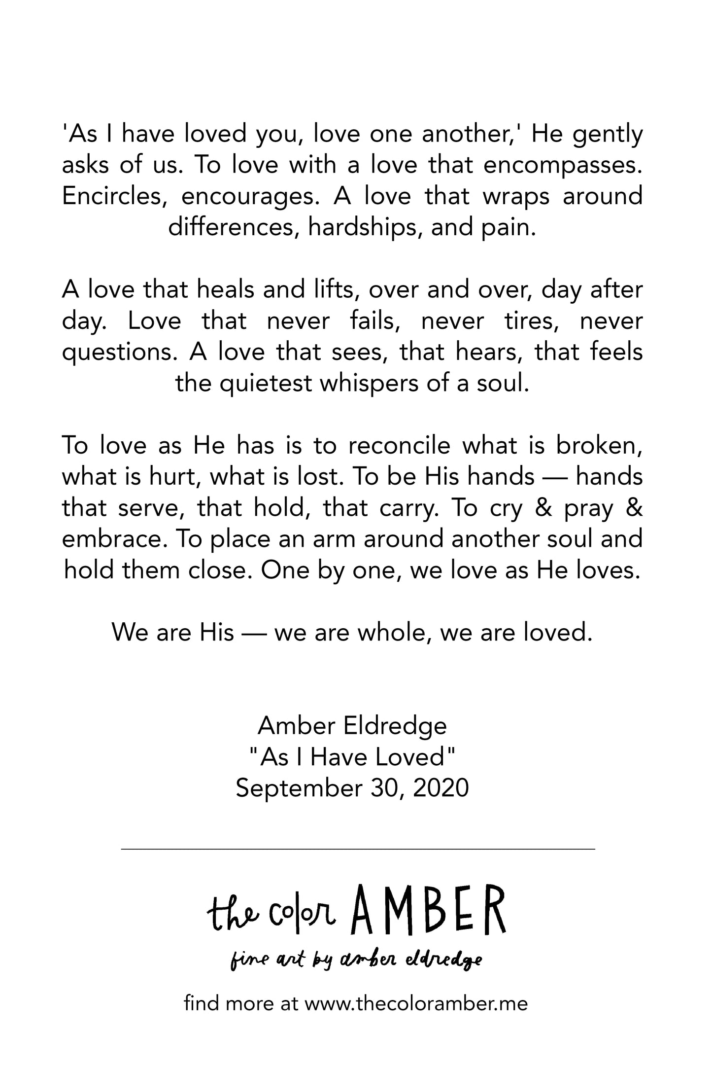 'As I Have Loved'