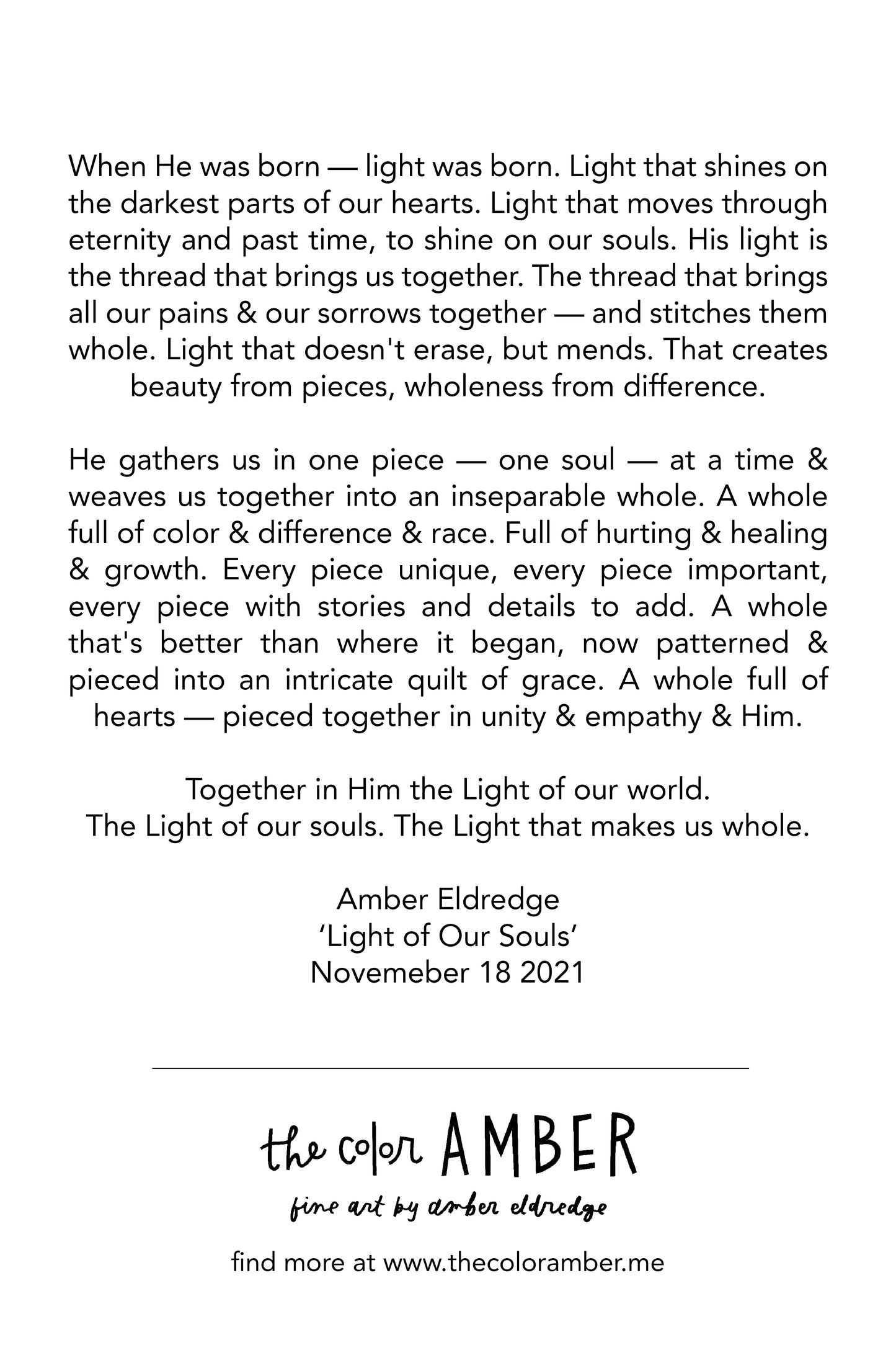 'Light of Our Souls'