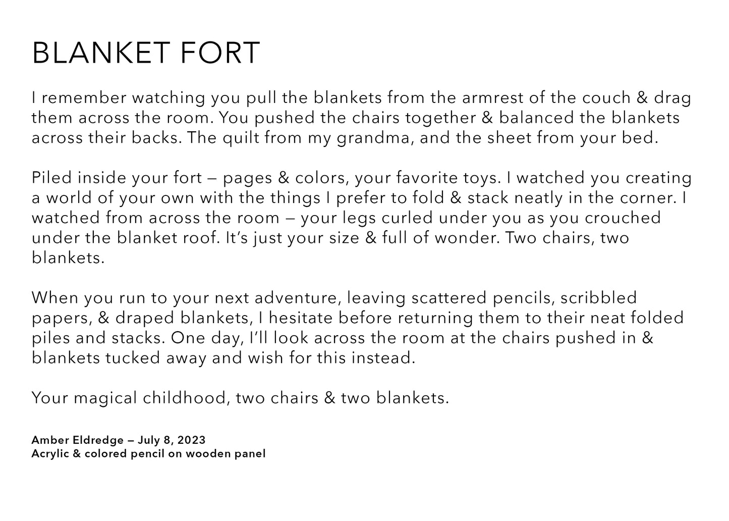 'Blanket Fort'