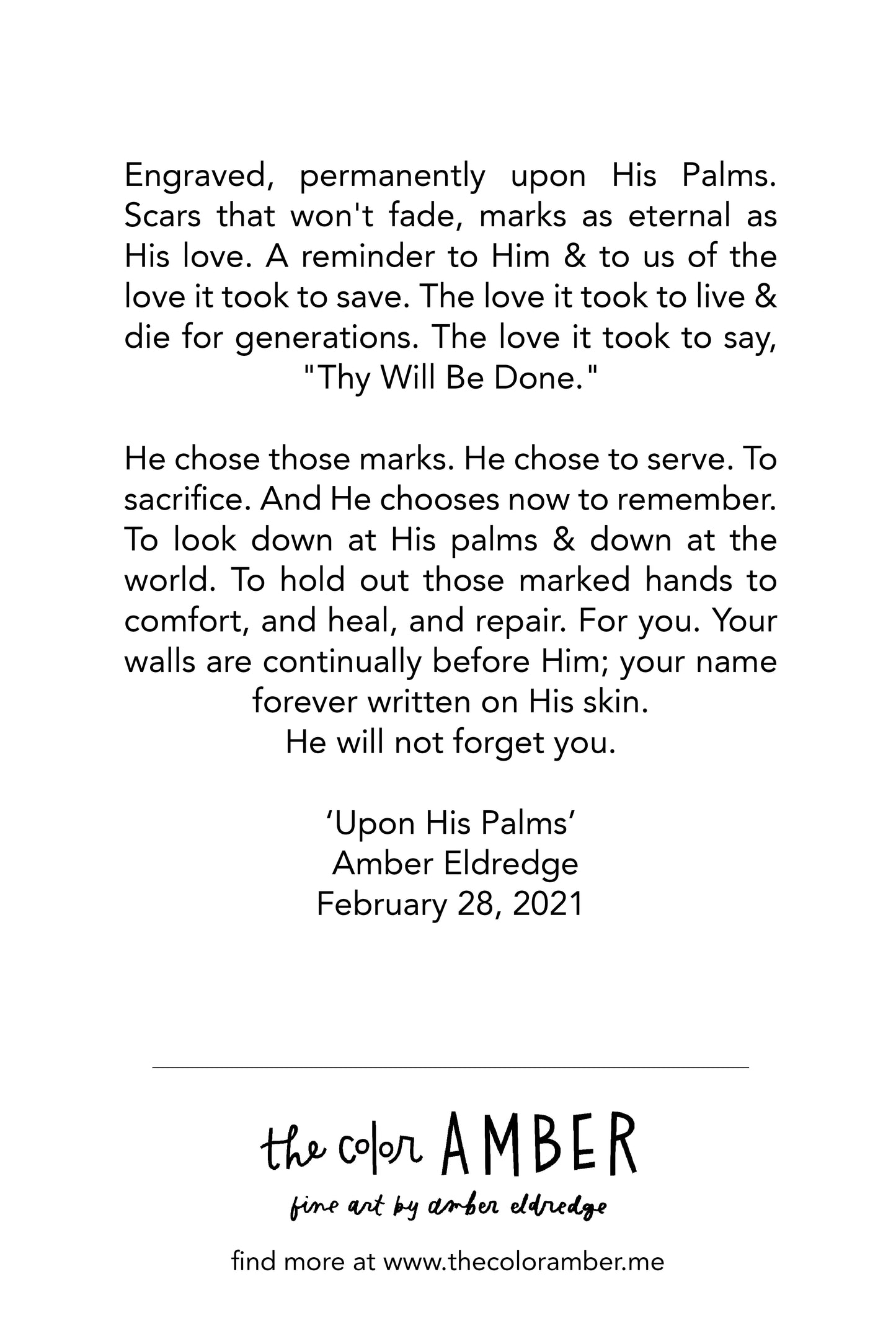 'Upon His Palms'