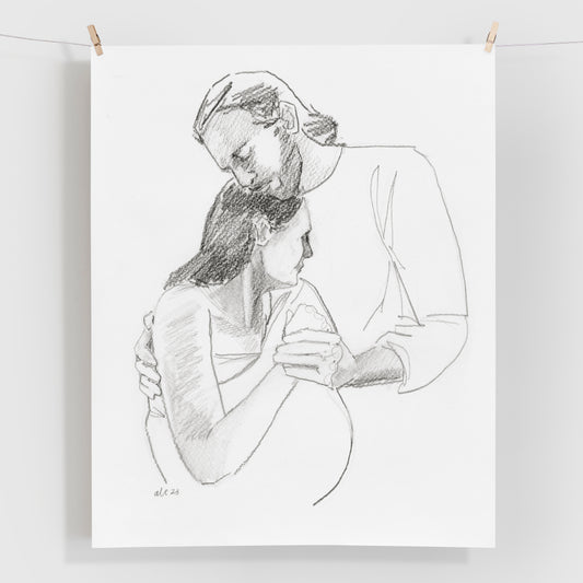 'Laboring Sketch' Print + Canvas