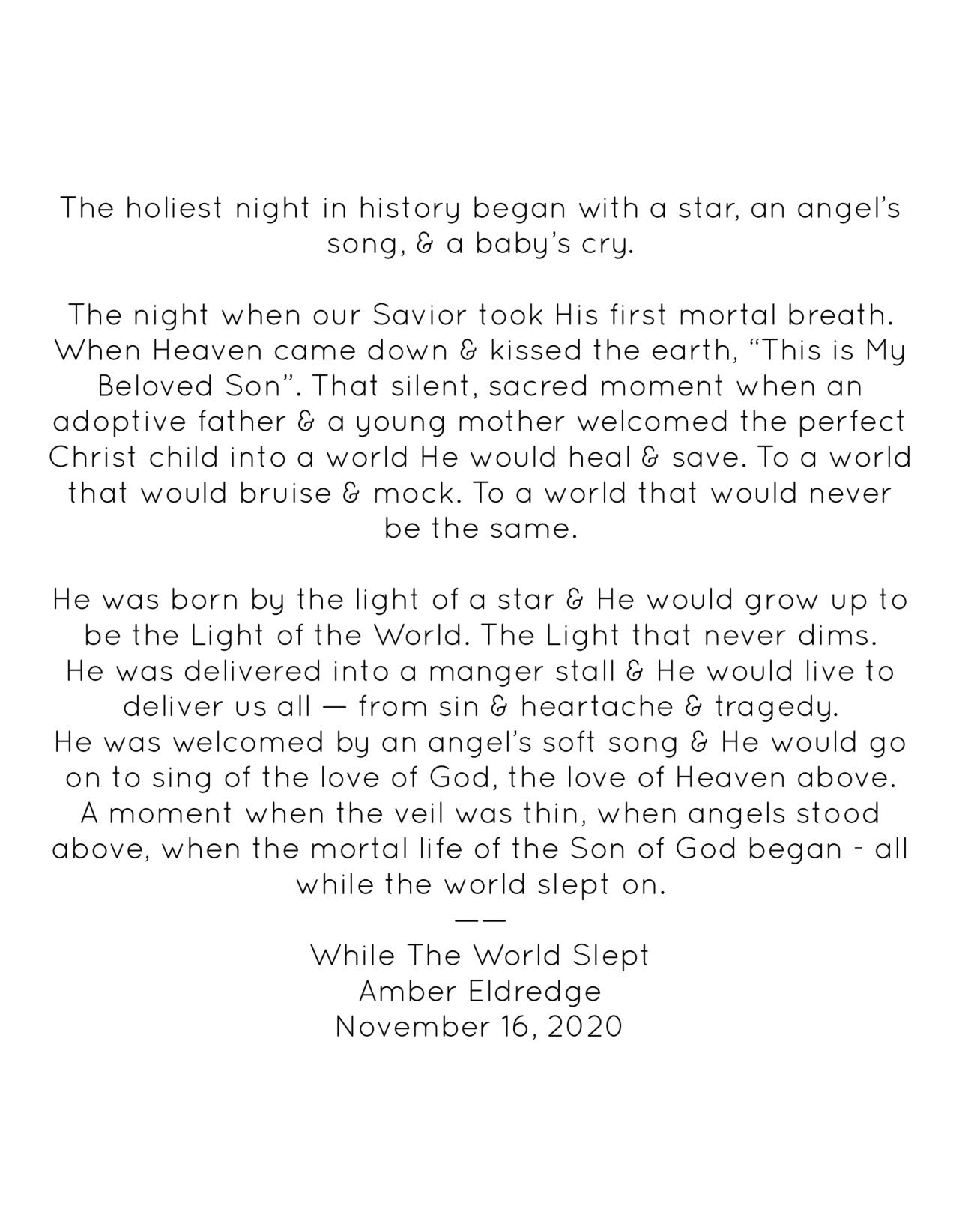 'While the World Slept'