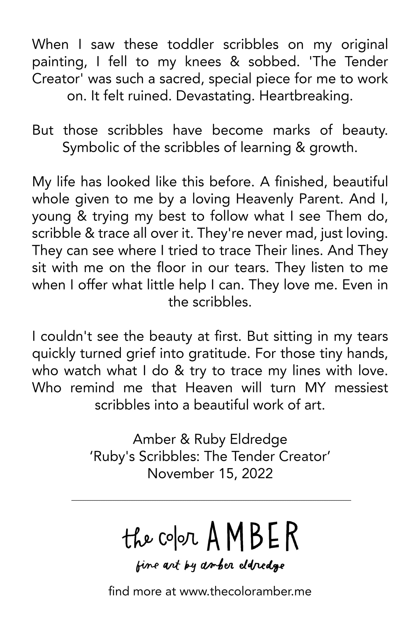 Ruby's Version: 'The Tender Creator' Scribble Prints