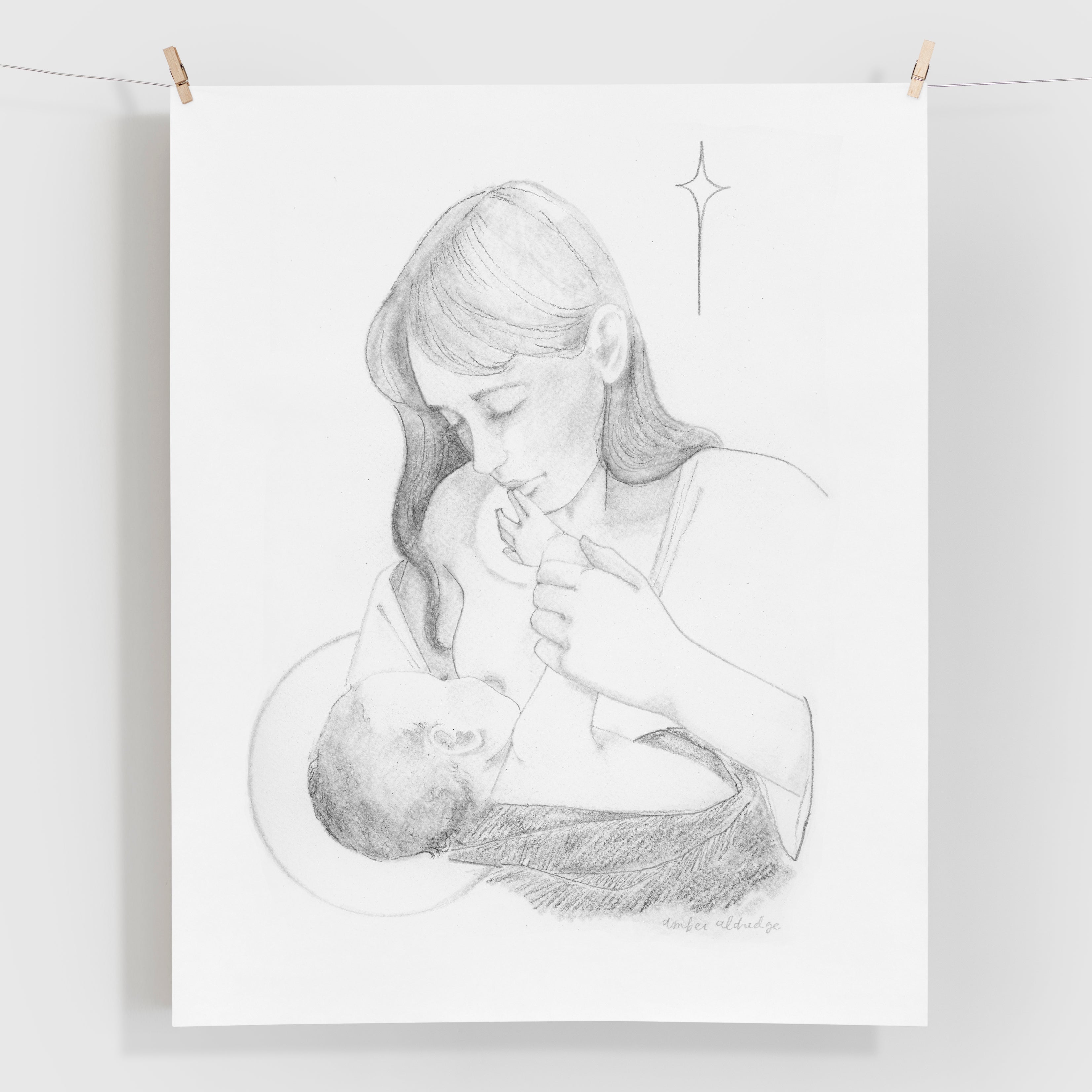 Nursing Mother Sketch no. 4' Print + Canvas – The Color Amber
