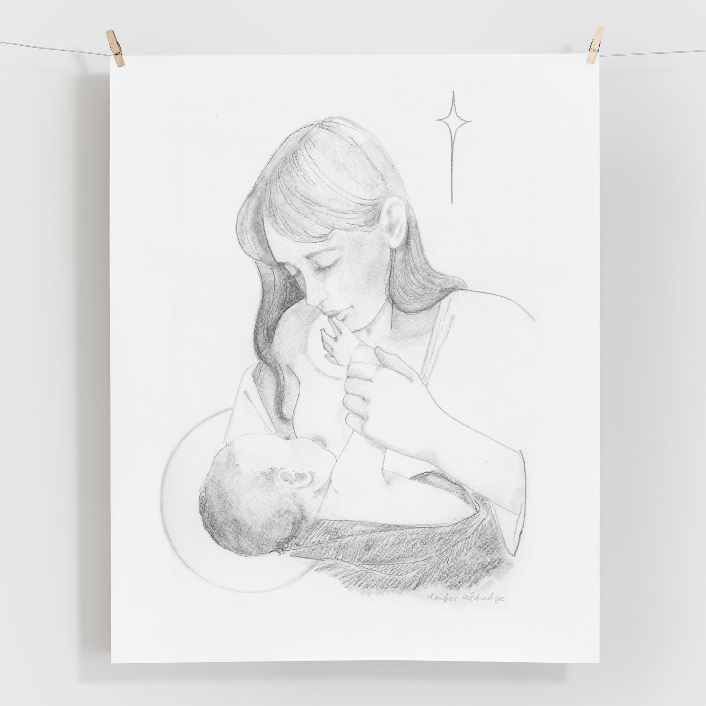 'Nursing Mother Sketch no. 4' Print + Canvas