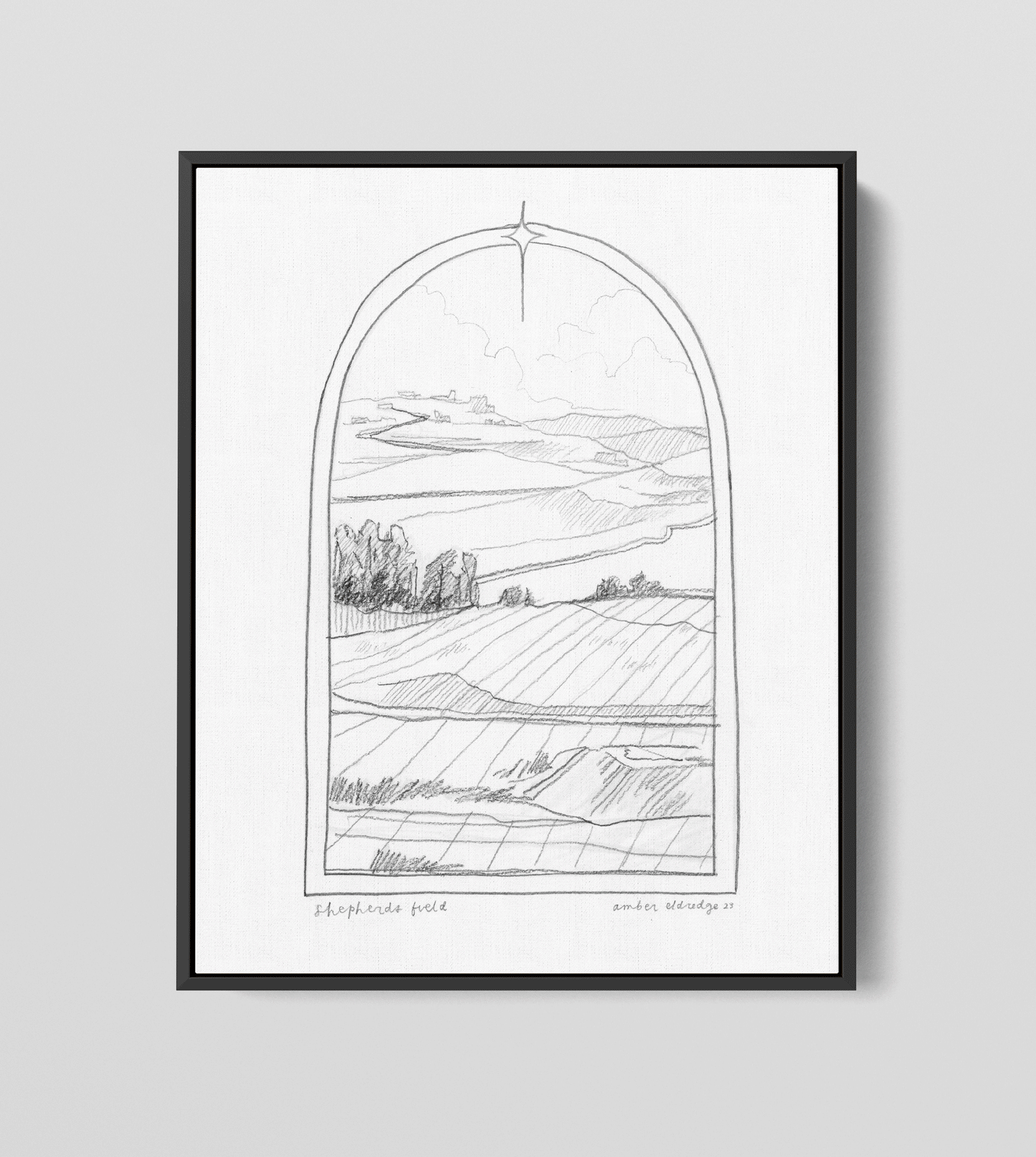 'Shepherd's Field Sketch' Print + Canvas