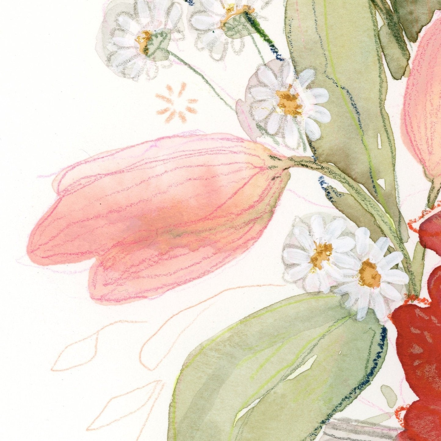'Grid Vase Floral Study' Print + Canvas